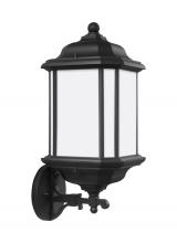 Generation Lighting Seagull 84532-12 - Kent traditional 1-light outdoor exterior large uplight wall lantern sconce in black finish with sat
