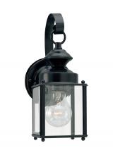 Generation Lighting Seagull 8456-12 - Jamestowne transitional 1-light small outdoor exterior wall lantern in black finish with clear bevel