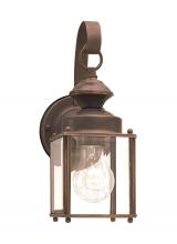 Generation Lighting Seagull 8456-71 - Jamestowne transitional 1-light small outdoor exterior wall lantern in antique bronze finish with cl