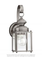 Generation Lighting Seagull 8456-965 - Jamestowne transitional 1-light small outdoor exterior wall lantern in antique brushed nickel silver