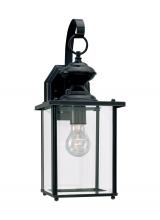 Generation Lighting Seagull 8458-12 - Jamestowne transitional 1-light large outdoor exterior wall lantern in black finish with clear bevel