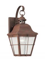 Generation Lighting Seagull 8462-44 - Chatham traditional 1-light outdoor exterior wall lantern sconce in weathered copper finish with cle