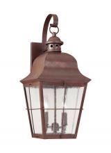 Generation Lighting Seagull 8463-44 - Chatham traditional 2-light outdoor exterior wall lantern sconce in weathered copper finish with cle