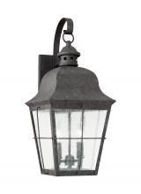 Generation Lighting Seagull 8463-46 - Chatham traditional 2-light outdoor exterior wall lantern sconce in oxidized bronze finish with clea