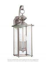 Generation Lighting Seagull 8468-965 - Jamestowne transitional 2-light outdoor exterior wall lantern in antique brushed nickel silver finis