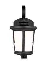 Generation Lighting Seagull 8519301-12 - Eddington modern 1-light outdoor exterior small wall lantern sconce in black finish with cased opal