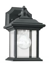 Generation Lighting Seagull 85200-12 - Wynfield traditional 1-light outdoor exterior wall lantern sconce downlight in black finish with cle
