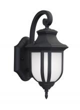 Generation Lighting Seagull 8536301EN3-12 - Childress traditional 1-light LED outdoor exterior small wall lantern sconce in black finish with sa