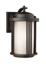 Generation Lighting Seagull 8547901-71 - Crowell contemporary 1-light outdoor exterior small wall lantern sconce in antique bronze finish wit