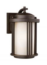 Generation Lighting Seagull 8547901DEN3-71 - Crowell contemporary 1-light LED outdoor exterior small wall lantern sconce in antique bronze finish