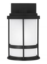 Generation Lighting Seagull 8590901DEN3-12 - Wilburn modern 1-light LED outdoor exterior Dark Sky compliant small wall lantern sconce in black fi