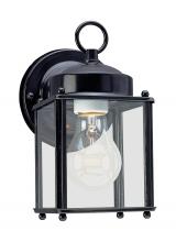 Generation Lighting Seagull 8592-12 - New Castle traditional 1-light outdoor exterior wall lantern sconce in black finish with clear glass