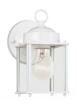 Generation Lighting Seagull 8592-15 - New Castle traditional 1-light outdoor exterior wall lantern sconce in white finish with clear glass