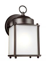 Generation Lighting Seagull 8592001-71 - New Castle traditional 1-light outdoor exterior wall lantern sconce in antique bronze finish with sa