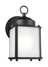 Generation Lighting Seagull 8592001EN3-12 - New Castle traditional 1-light LED outdoor exterior wall lantern sconce in black finish with satin e
