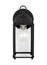 Generation Lighting Seagull 8593-12 - New Castle traditional 1-light outdoor exterior large wall lantern sconce in black finish with clear