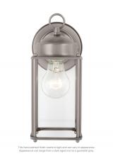 Generation Lighting Seagull 8593-965 - New Castle traditional 1-light outdoor exterior large wall lantern sconce in antique brushed nickel