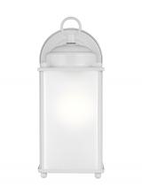 Generation Lighting Seagull 8593001-15 - New Castle traditional 1-light outdoor exterior large wall lantern sconce in white finish with satin