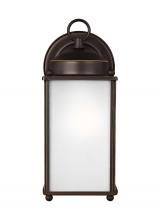 Generation Lighting Seagull 8593001-71 - New Castle traditional 1-light outdoor exterior large wall lantern sconce in antique bronze finish w