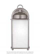 Generation Lighting Seagull 8593001-965 - New Castle traditional 1-light outdoor exterior large wall lantern sconce in antique brushed nickel