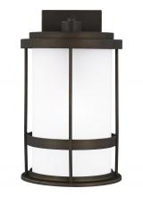 Generation Lighting Seagull 8690901DEN3-71 - Wilburn modern 1-light LED outdoor exterior Dark Sky compliant medium wall lantern sconce in antique