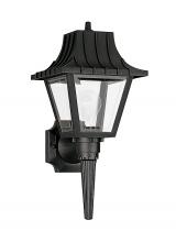 Generation Lighting Seagull 8720-32 - Polycarbonate Outdoor traditional 1-light outdoor exterior medium wall lantern sconce in black finis