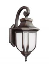 Generation Lighting Seagull 8736301-71 - Childress traditional 1-light outdoor exterior large wall lantern sconce in antique bronze finish wi
