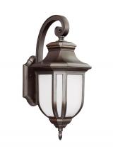 Generation Lighting Seagull 8736301EN3-71 - Childress traditional 1-light LED outdoor exterior large wall lantern sconce in antique bronze finis