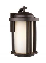 Generation Lighting Seagull 8747901DEN3-71 - Crowell contemporary 1-light LED outdoor exterior medium wall lantern sconce in antique bronze finis
