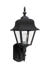 Generation Lighting Seagull 8765-12 - Polycarbonate Outdoor traditional 1-light outdoor exterior large wall lantern sconce in black finish