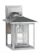 Generation Lighting Seagull 88025-57 - Hunnington contemporary 1-light outdoor exterior small wall lantern in weathered pewter grey finish
