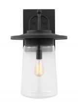 Generation Lighting Seagull 8808901-12 - Tybee traditional 1-light outdoor exterior extra-large wall lantern in black finish with clear glass