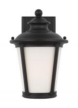 Generation Lighting Seagull 88240-12 - Cape May traditional 1-light outdoor exterior small wall lantern sconce in black finish with etched