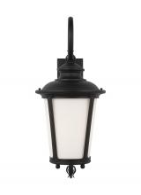 Generation Lighting Seagull 88242-12 - Cape May traditional 1-light outdoor exterior large wall lantern sconce in black finish with etched