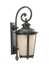 Generation Lighting Seagull 88243-780 - Cape May traditional 1-light outdoor exterior extra large wall lantern sconce in burled iron grey fi