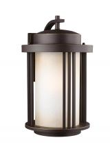 Generation Lighting Seagull 8847901DEN3-71 - Crowell contemporary 1-light LED outdoor exterior large wall lantern sconce in antique bronze finish