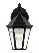 Generation Lighting Seagull 88937-12 - Bakersville traditional 1-light outdoor exterior small wall lantern sconce in black finish with clea
