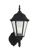 Generation Lighting Seagull 88941-12 - Bakersville traditional 1-light outdoor exterior wall lantern in black finish with clear beveled gla