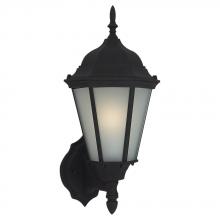 Generation Lighting Seagull 89941-12 - Bakersville traditional 1-light outdoor exterior wall lantern sconce in black finish with satin etch
