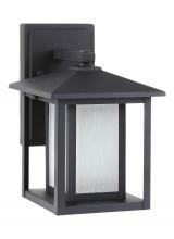 Generation Lighting Seagull 8902997S-12 - Hunnington contemporary 1-light outdoor exterior small led outdoor wall lantern in black finish with