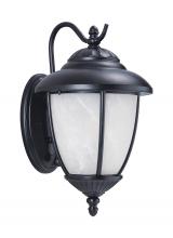 Generation Lighting Seagull 84050-12 - Yorktown transitional 1-light outdoor exterior large wall lantern sconce in black finish with swirle