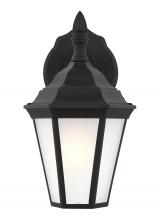 Generation Lighting Seagull 89937-12 - Bakersville traditional 1-light outdoor exterior small wall lantern sconce in black finish with sati