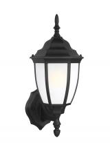 Generation Lighting Seagull 89940-12 - Bakersville traditional 1-light outdoor exterior round wall lantern sconce in black finish with sati
