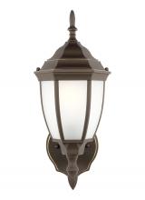 Generation Lighting Seagull 89940EN3-71 - Bakersville traditional 1-light LED outdoor exterior round wall lantern sconce in antique bronze fin