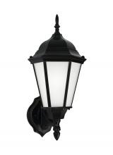 Generation Lighting Seagull 89941EN3-12 - Bakersville traditional 1-light LED outdoor exterior wall lantern sconce in black finish with satin