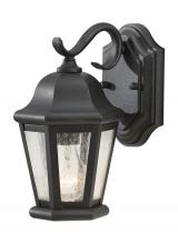 Generation Lighting Seagull OL5900BK - Martinsville traditional 1-light outdoor exterior small wall lantern sconce in black finish with cle