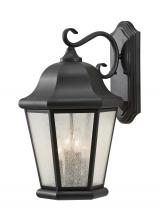 Generation Lighting Seagull OL5904BK - Martinsville traditional 4-light outdoor exterior extra large wall lantern sconce in black finish wi