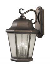 Generation Lighting Seagull OL5904CB - Martinsville traditional 4-light outdoor exterior extra large wall lantern sconce in corinthian bron