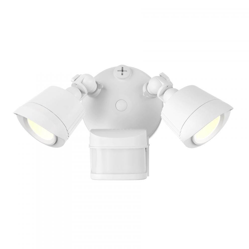 LED Motion Sensored Double Flood Light in White