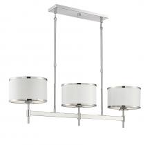 Savoy House 1-187-3-172 - Delphi 3-Light Linear Chandelier in White with Polished Nickel Acccents